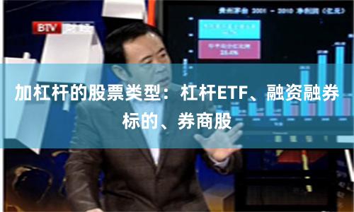 加杠杆的股票类型：杠杆ETF、融资融券标的、券商股
